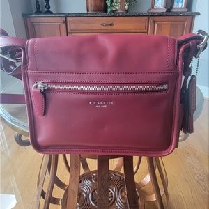 COACH - Black Cherry Leather Legacy Archival Rambler Shoulder/Crossbody